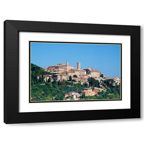 Italy-Tuscany-Montepulciano The medieval and Renaissance hill town of Montepulciano Black Modern Wood Framed Art Print with Double Matting by Eggers, Julie