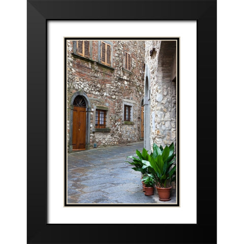 Italy-Radda in Chianti Street view of Radda in Chianti Black Modern Wood Framed Art Print with Double Matting by Eggers, Julie