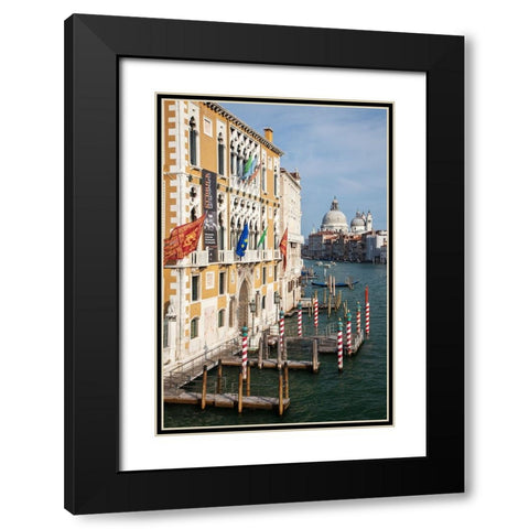 Italy-Venice Buildings along the Grand Canal with Santa Maria della Salute beyond Black Modern Wood Framed Art Print with Double Matting by Eggers, Julie
