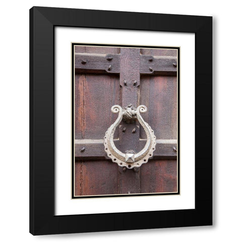 Italy-Venice Door knocker on an old door along the streets of Venice Black Modern Wood Framed Art Print with Double Matting by Eggers, Julie