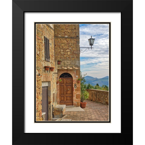 Italy-Tuscany-Pienza Entrance to a home Black Modern Wood Framed Art Print with Double Matting by Eggers, Julie