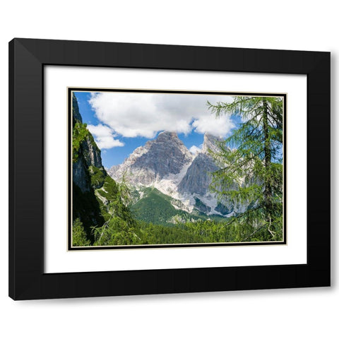 Monte Cristallo in the Dolomites of the Veneto-seen from west Black Modern Wood Framed Art Print with Double Matting by Zwick, Martin