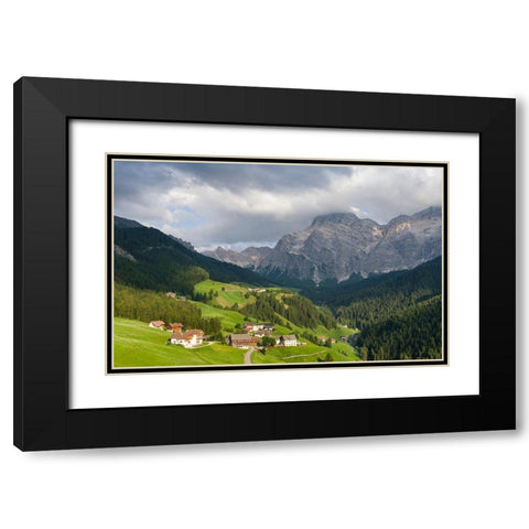 Wengen-La Valle-traditional farms of the Viles in the Val Badia in the Dolomites of South Tyrol Black Modern Wood Framed Art Print with Double Matting by Zwick, Martin