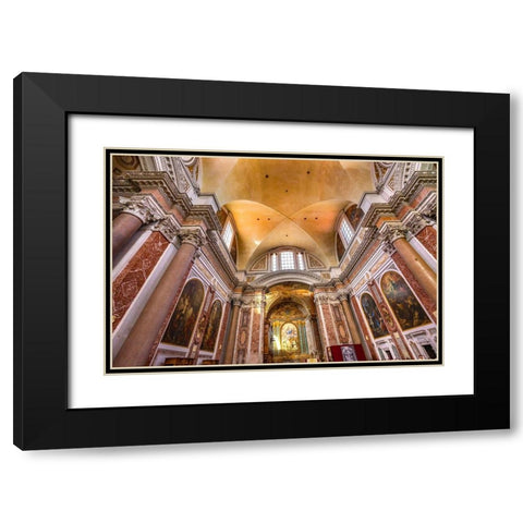 Basilica Saint Mary Angels and Martyrs-Rome-Italy Church designed by Michelangelo Black Modern Wood Framed Art Print with Double Matting by Perry, William