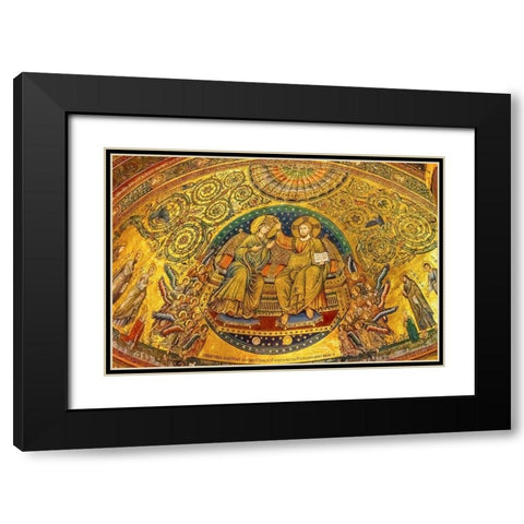 Coronation of Mary and Jesus mosaic Santa Maria Maggiore-Rome-Italy Black Modern Wood Framed Art Print with Double Matting by Perry, William