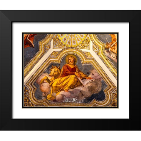 Saint Luke Fresco Ceiling Santa Maria Maggiore-Rome-Italy Built 422-432-in honor of Virgin Mary Black Modern Wood Framed Art Print with Double Matting by Perry, William