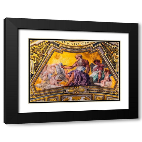 Gospel writer fresco Basilica di San Giovanni in Laterano-Rome-Italy Black Modern Wood Framed Art Print with Double Matting by Perry, William