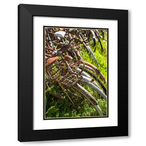 Sweden-Faro Island-Faro Broskogs-Creperie Tati-Kutens Bensin-hip former gas station now a restauran Black Modern Wood Framed Art Print with Double Matting by Bibikow, Walter