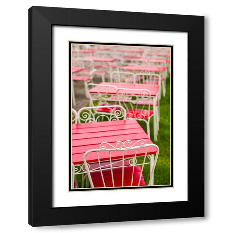 Southern Sweden-Ystad-cafe tables Black Modern Wood Framed Art Print with Double Matting by Bibikow, Walter