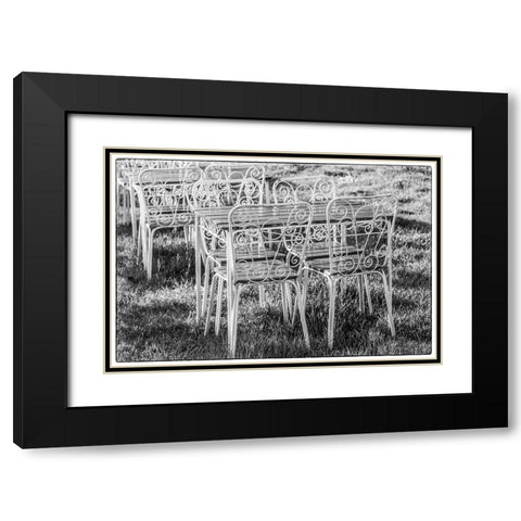 Southern Sweden-Ystad-cafe tables Black Modern Wood Framed Art Print with Double Matting by Bibikow, Walter