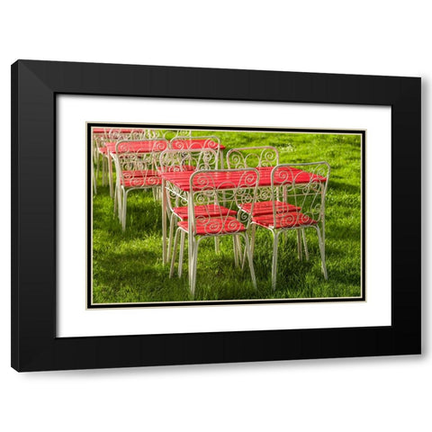Southern Sweden-Ystad-cafe tables Black Modern Wood Framed Art Print with Double Matting by Bibikow, Walter