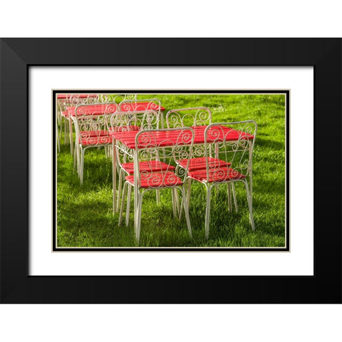 Southern Sweden-Ystad-cafe tables Black Modern Wood Framed Art Print with Double Matting by Bibikow, Walter