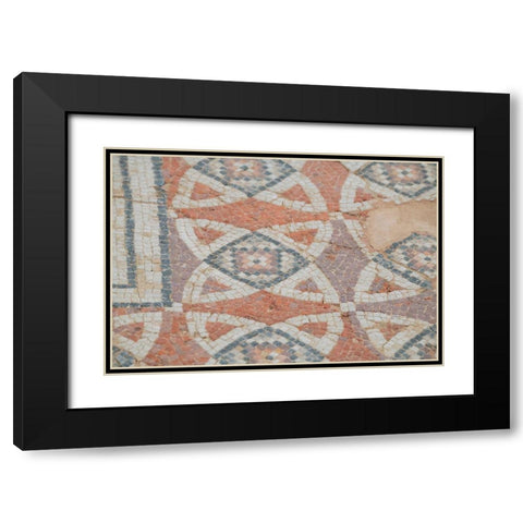 Cyprus-Roman archaeological site of Kourion Detail of ancient mosaic floor Black Modern Wood Framed Art Print with Double Matting by Hopkins, Cindy Miller