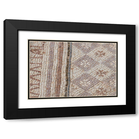 Cyprus-archaeological site of Kourion Detail of ancient mosaic floor Black Modern Wood Framed Art Print with Double Matting by Hopkins, Cindy Miller