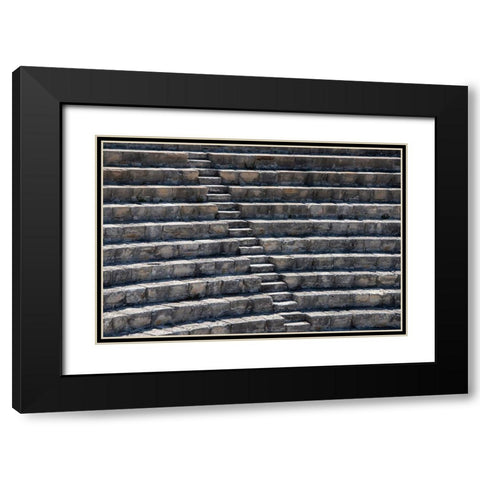 Cyprus-ancient archaeological site of Kourion The Theatre-circa 2nd century BC-seats 3,000 Black Modern Wood Framed Art Print with Double Matting by Hopkins, Cindy Miller
