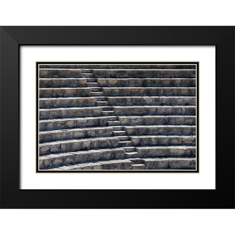 Cyprus-ancient archaeological site of Kourion The Theatre-circa 2nd century BC-seats 3,000 Black Modern Wood Framed Art Print with Double Matting by Hopkins, Cindy Miller