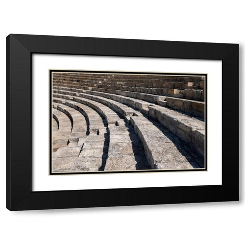 Cyprus-ancient archaeological site of Kourion The Theatre-circa 2nd century BC-seats 3,000 Black Modern Wood Framed Art Print with Double Matting by Hopkins, Cindy Miller