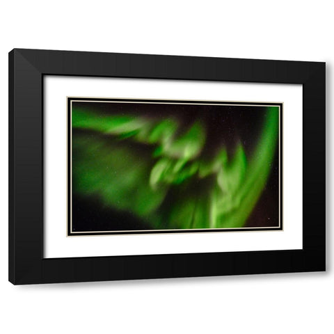 Northern lights over Angmagssalik Fjord-Greenland- Danish Territory Black Modern Wood Framed Art Print with Double Matting by Zwick, Martin