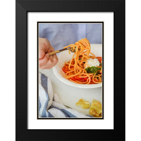 Pasta Black Modern Wood Framed Art Print with Double Matting by Majority World CIC