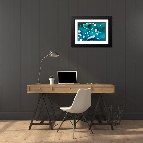 Paint-oil and water Black Modern Wood Framed Art Print with Double Matting by Muench, Zandria