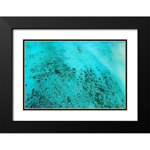Reef-kayakers and paddle boarders-Muri Lagoon-Rarotonga-Cook Islands-South Pacific Black Modern Wood Framed Art Print with Double Matting by Wall, David