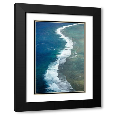 Reef-Southern Rarotonga-Cook Islands-South Pacific Black Modern Wood Framed Art Print with Double Matting by Wall, David