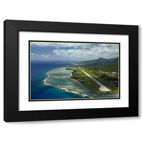 Rarotonga International Airport-Avarua-Rarotonga-Cook Islands-South Pacific Black Modern Wood Framed Art Print with Double Matting by Wall, David