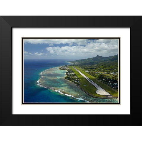 Rarotonga International Airport-Avarua-Rarotonga-Cook Islands-South Pacific Black Modern Wood Framed Art Print with Double Matting by Wall, David