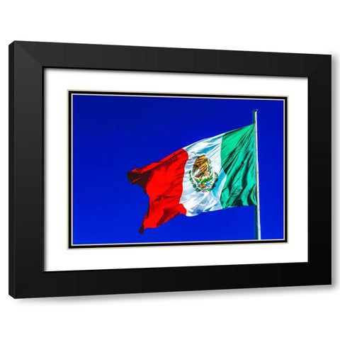 Colorful Mexican flag-San Jose del Cabo-Mexico Black Modern Wood Framed Art Print with Double Matting by Perry, William
