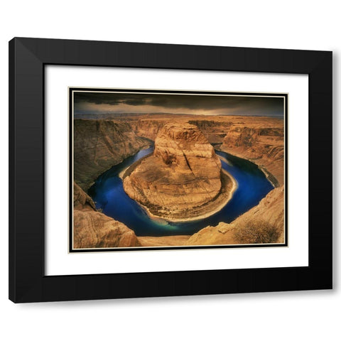 Horseshoe bend of Colorado River in marble canyon on its way to the Grand Canyon Black Modern Wood Framed Art Print with Double Matting by SMO
