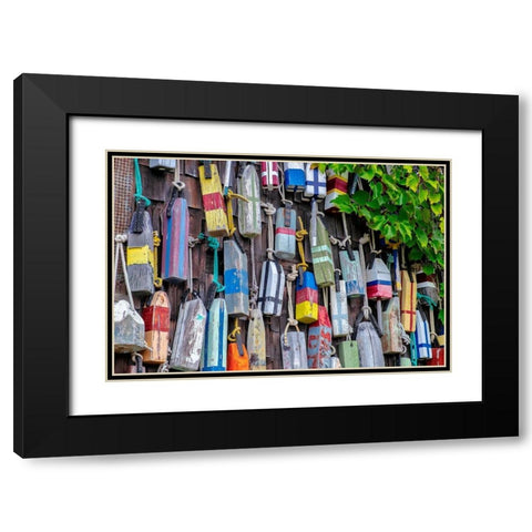 Wooden buoys Black Modern Wood Framed Art Print with Double Matting by Engelbrecht, Lisa S.