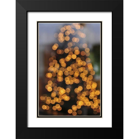 OR, Portland Lights on holiday Christmas tree Black Modern Wood Framed Art Print with Double Matting by Terrill, Steve
