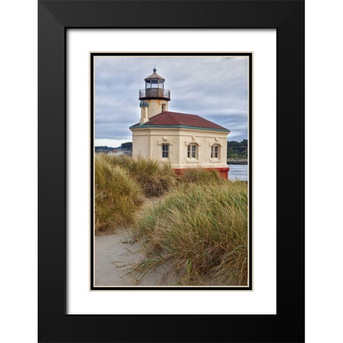 Oregon, Bandon Coquille River Lighthouse Black Modern Wood Framed Art Print with Double Matting by Carter, Jean
