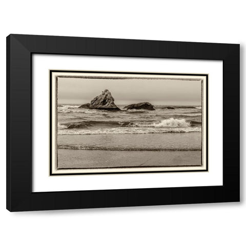 Usa-Oregon-Bandon Bandon Beach Black Modern Wood Framed Art Print with Double Matting by Looney, Hollice