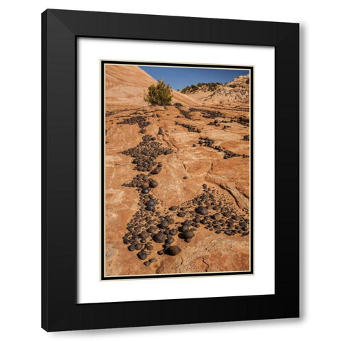 UT, Grand Staircase Escalante NM Moki marbles Black Modern Wood Framed Art Print with Double Matting by Illg, Cathy and Gordon