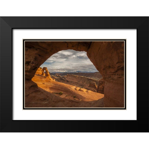 UT, Arches NP Delicate Arch at sunset Black Modern Wood Framed Art Print with Double Matting by Illg, Cathy and Gordon