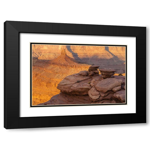 Utah, Dead Horse Point SP Sunrise on canyon Black Modern Wood Framed Art Print with Double Matting by Illg, Cathy and Gordon