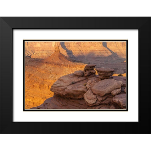 Utah, Dead Horse Point SP Sunrise on canyon Black Modern Wood Framed Art Print with Double Matting by Illg, Cathy and Gordon