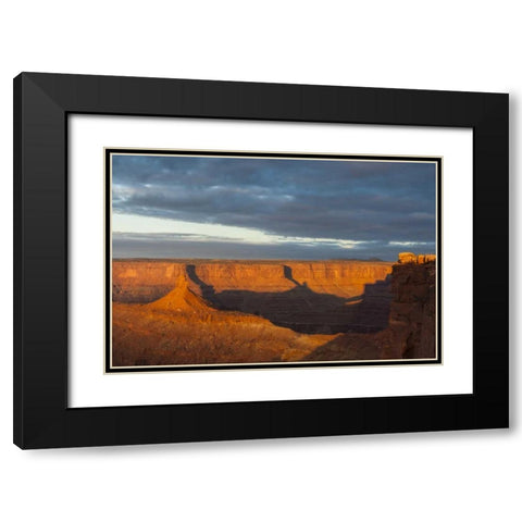 Utah, Dead Horse Point SP Sunrise on canyon Black Modern Wood Framed Art Print with Double Matting by Illg, Cathy and Gordon