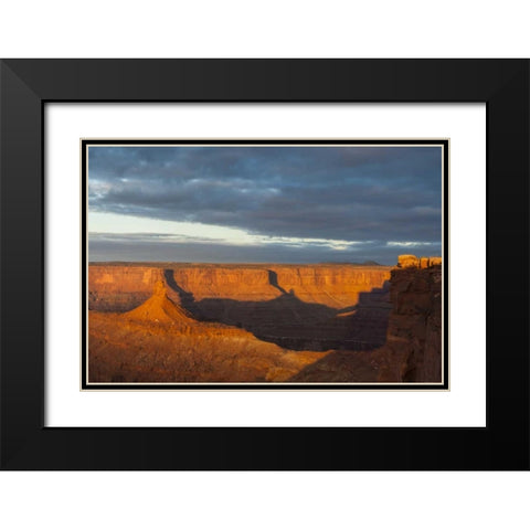 Utah, Dead Horse Point SP Sunrise on canyon Black Modern Wood Framed Art Print with Double Matting by Illg, Cathy and Gordon
