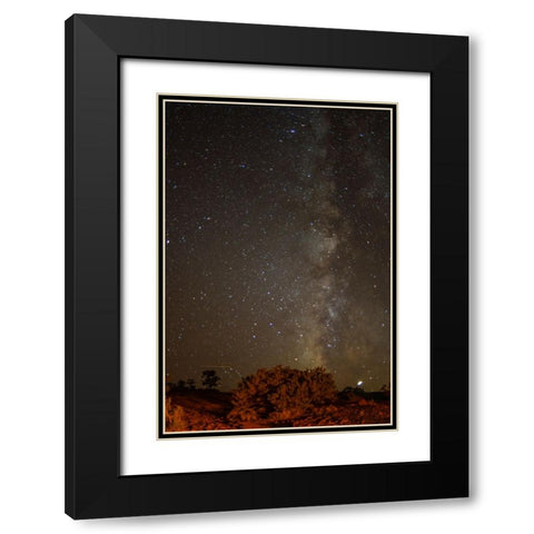 USA- Utah- Capitol Reef National Park. Milky Way galaxy. Black Modern Wood Framed Art Print with Double Matting by Jaynes Gallery