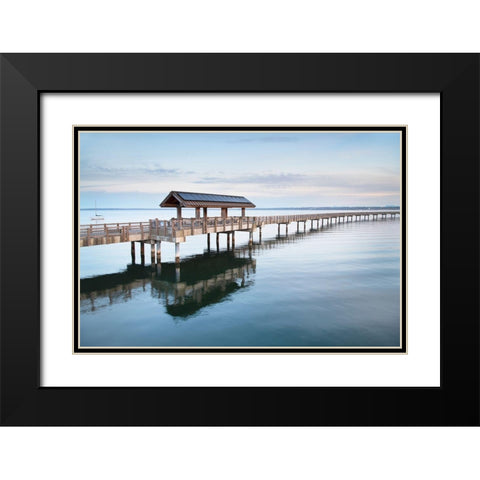 Boulevard Park Boardwalk-Taylor Dock on Bellingham Bay-Bellingham Black Modern Wood Framed Art Print with Double Matting by Majchrowicz, Alan