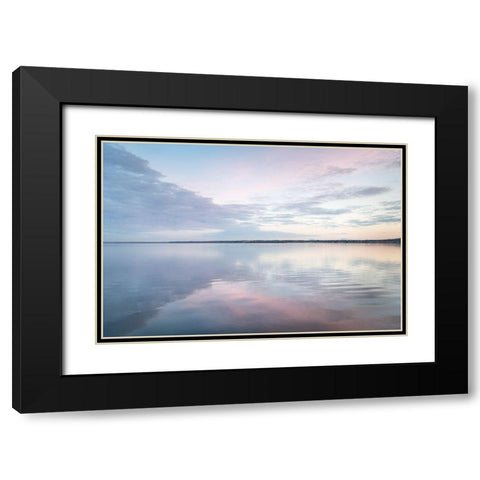 Clouds reflected in calm waters of Bellingham Bay-Washington State Black Modern Wood Framed Art Print with Double Matting by Majchrowicz, Alan