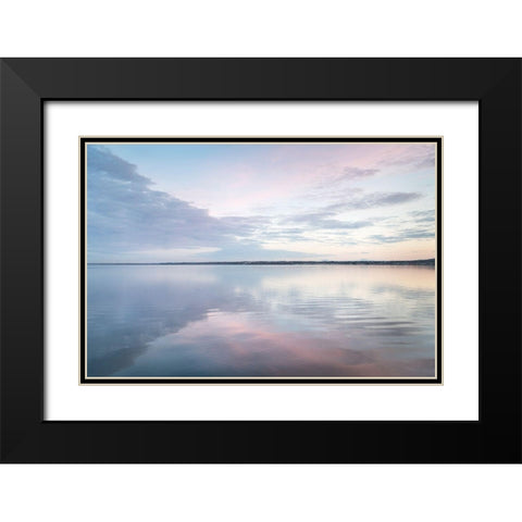 Clouds reflected in calm waters of Bellingham Bay-Washington State Black Modern Wood Framed Art Print with Double Matting by Majchrowicz, Alan