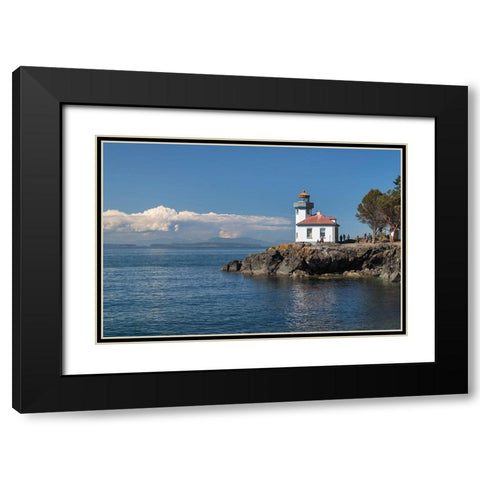 Lime Kiln Lighthouse-Lime Kiln Point State Park-San Juan Island-Washington State Black Modern Wood Framed Art Print with Double Matting by Majchrowicz, Alan