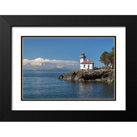 Lime Kiln Lighthouse-Lime Kiln Point State Park-San Juan Island-Washington State Black Modern Wood Framed Art Print with Double Matting by Majchrowicz, Alan