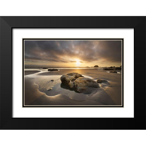 Kalaloch Beach sunset-Olympic National Park-Washington State Black Modern Wood Framed Art Print with Double Matting by Majchrowicz, Alan