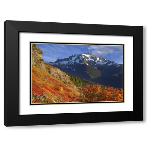 WA, Mount Baker Wilderness View of Mount Shuksan Black Modern Wood Framed Art Print with Double Matting by Paulson, Don