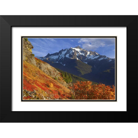 WA, Mount Baker Wilderness View of Mount Shuksan Black Modern Wood Framed Art Print with Double Matting by Paulson, Don