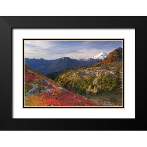 WA, Mount Baker Wilderness View of Mount Shuksan Black Modern Wood Framed Art Print with Double Matting by Paulson, Don